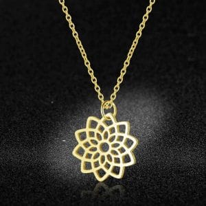 Yoga Lotus Çiçeği Gümüş Kolye