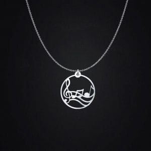 Müzik Notaları Gümüş Kolye