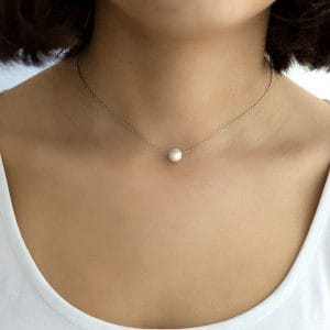 925 Ayar Gümüş Choker Orjinal İnci Kolye