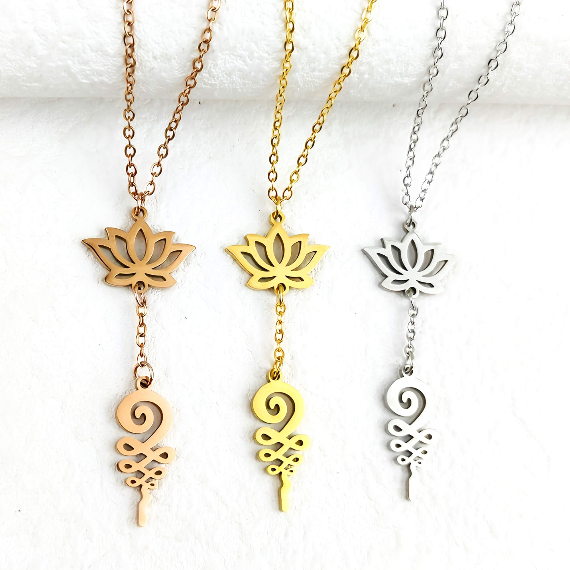 Lotus Kolye Altın, Gümüş, Rose Lotus Kolye Altın, Gümüş, Rose