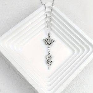 Lotus Çiçeği Gümüş Kolye